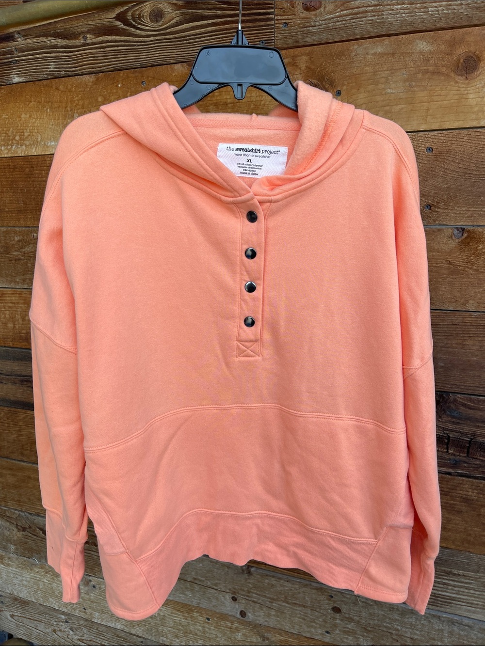 The Sweatshirt Project Coral Henley Hoodie Pullover - Women's